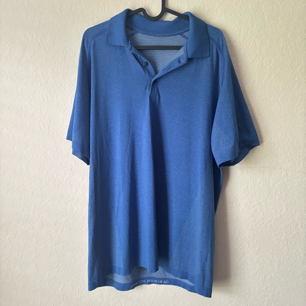 lululemon | Men's Metal Vent Tech Polo Shirt Size XL Blue Work Travel Golf